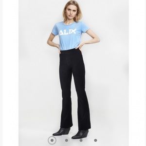 RIB VELVET FLARED PANTS